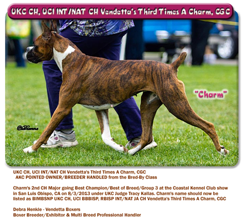 UKC CH, UCI INT/NAT CH Vendetta's Third Times A Charm, CGC